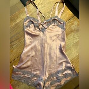 Victoria’s Secret Elegant Lace Trim Satin Chemise